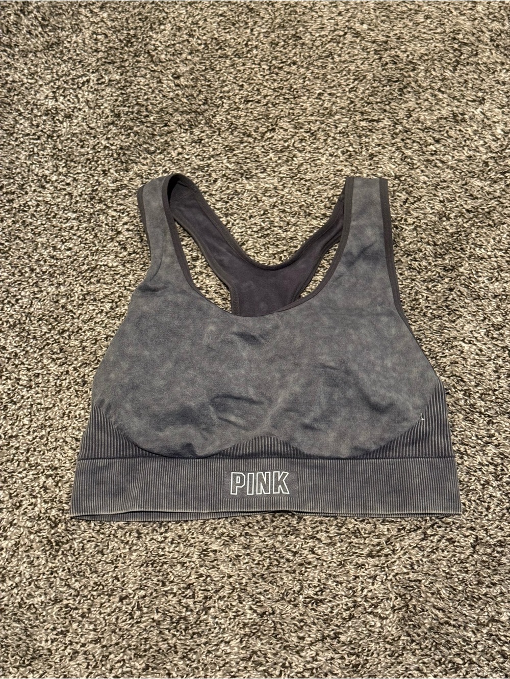 PINK SPORT Victoria's Secret Women's Gray Seamless Racerback Sports Bra NWT